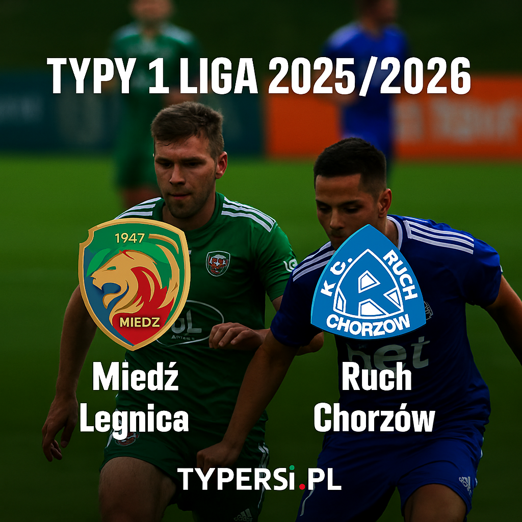 Typy 1 Liga 2025/2026 : Miedź Legnica vs Ruch Chorzów - 15 kolejka