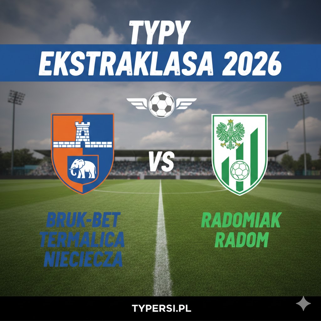 Typowanie Ekstraklasa 2026: Termalica B-B Nieciecza vs Radomiak Radom - 23 kolejki
