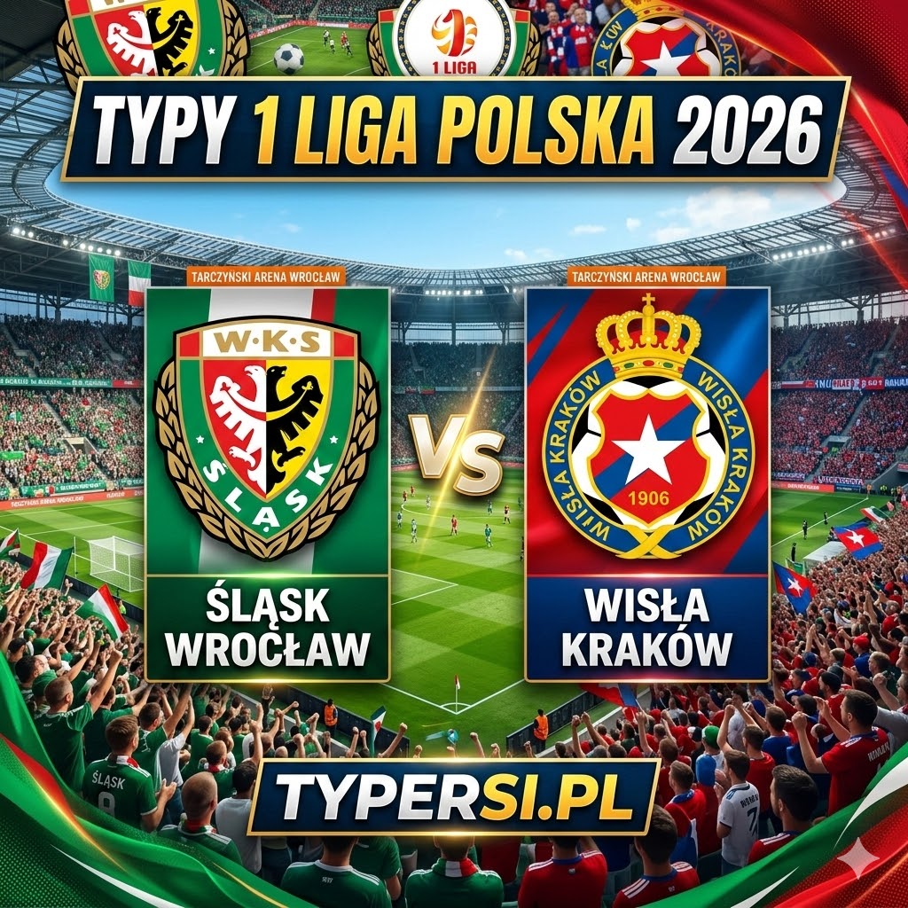 Typy Bukmacherów 1 Liga Polska 2026: Śląsk Wrocław vs Wisła Kraków - 24 kolejki